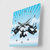 Skydiving Design Wall klok (Hoek)