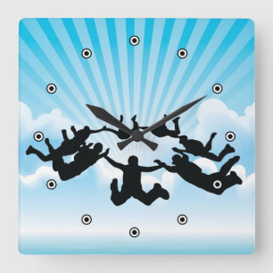 Skydiving Design Wall klok