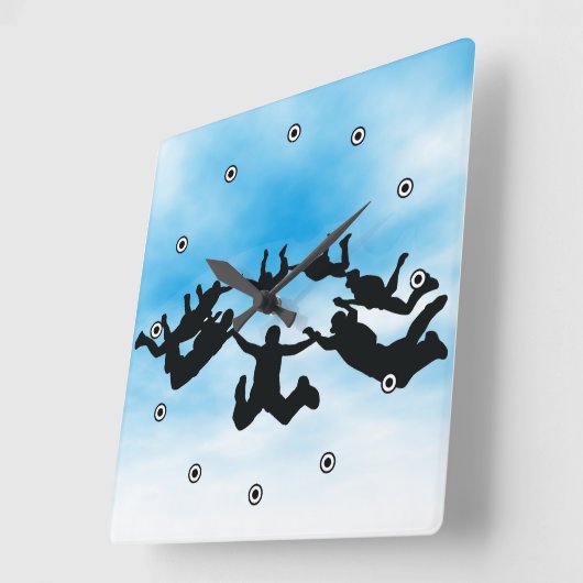 Skydiving Design Wall klok (Hoek)