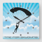Skydiving Design Wall klok (Voorkant)