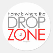 Skydiving Drop Zone Ronde Sticker (Voorkant)