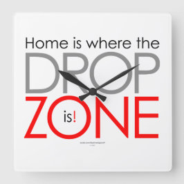 Skydiving Drop Zone Vierkante Klok