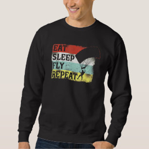 Skydiving Eat Sleep Fly Herhaal parachute Paraglid Trui
