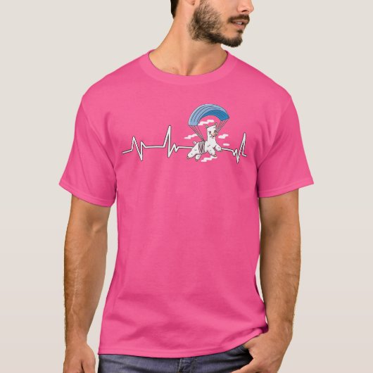 Skydiving en Alpaca Heartbeat Skydiving T-shirt (Voorkant)