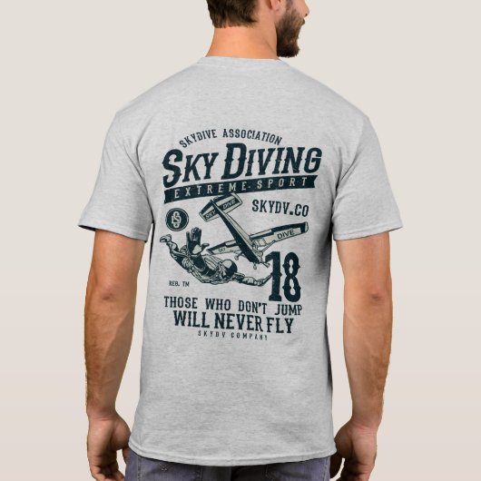 Skydiving Extreem Sport T-shirt (Achterkant)