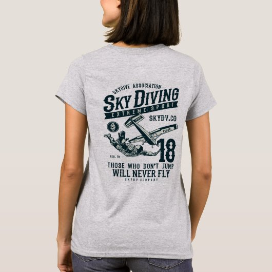 Skydiving Extreem Sport T-shirt (Achterkant)