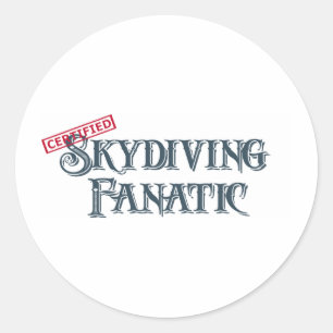 Skydiving Fanatic Ronde Sticker