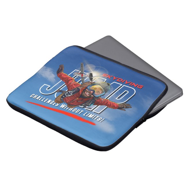  Skydiving-Feel Freedom Above the Clouds | 13" Men Laptop Sleeve (Voorkant top)