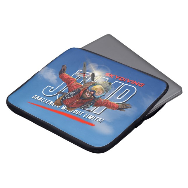  Skydiving-Feel Freedom Above the Clouds | 15" Men Laptop Sleeve (Voorkant top)
