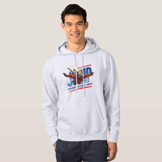 Skydiving-Feel Freedom Above the Clouds | Men's Hoodie (Voorkant volledig)