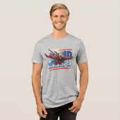 Skydiving-Feel Freedom Above the Clouds | Men's Tri-Blend Shirt (Voorkant volledig)