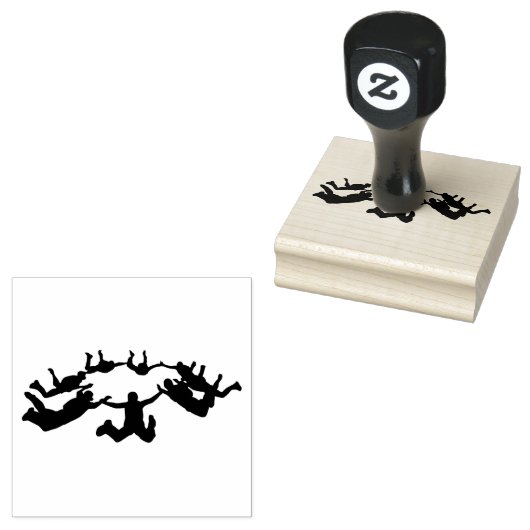 Skydiving Freefall Design Wooden Stamp Rubberstempel (Gestempeld)