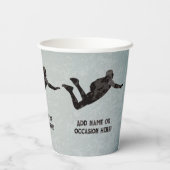 Skydiving freefall metallook mannen sportthema papieren bekers (Achterkant)