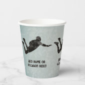 Skydiving freefall metallook mannen sportthema papieren bekers (Voorkant)