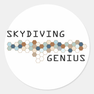 Skydiving Genius Ronde Sticker