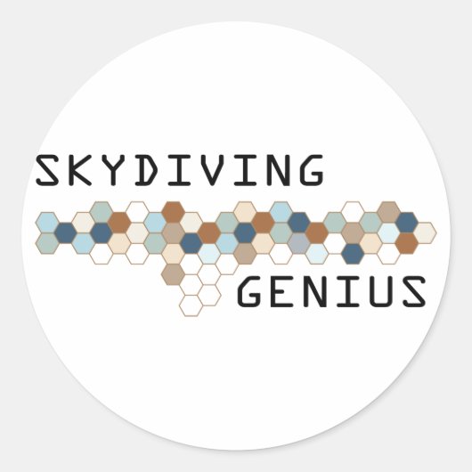 Skydiving Genius Ronde Sticker (Voorkant)