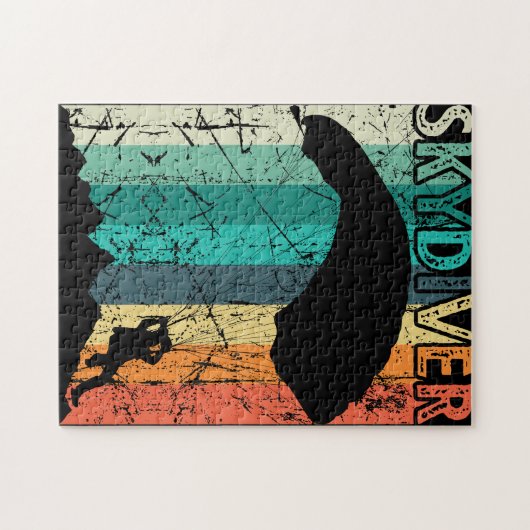  Skydiving Gift Retro Parachuting Skydiver Legpuzzel (Horizontaal)