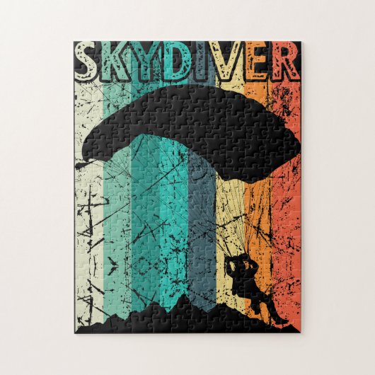 Skydiving Gift Retro Parachuting Skydiver Legpuzzel (Verticaal)