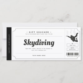 Skydiving Gift Ticket Voucher Certificate