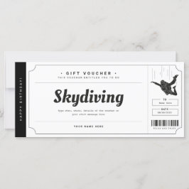 Skydiving Gift Ticket Voucher Certificate