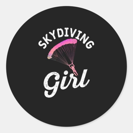 Skydiving girl Sky Diver-meisje Ronde Sticker (Voorkant)