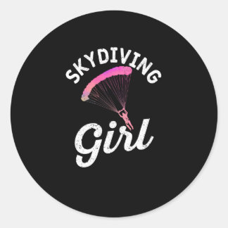 Skydiving girl Sky Diver-meisje Ronde Sticker