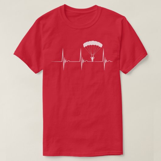 Skydiving Heartbeat Skydiver Skydive EKG Pulse Jum T-shirt (Design voorkant)