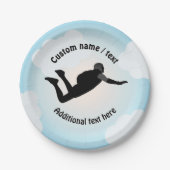 Skydiving jump - vrije val pose - elke tekst sloga papieren bordje (Voorkant)