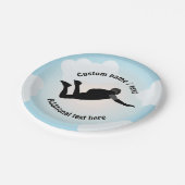 Skydiving jump - vrije val pose - elke tekst sloga papieren bordje (Gekanteld)