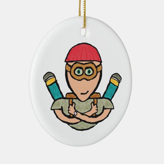 Skydiving Keramisch Ornament (Rechts)