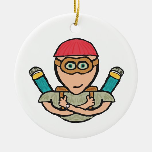Skydiving Keramisch Ornament (Voorkant)