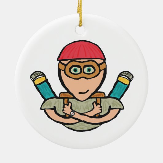 Skydiving Keramisch Ornament (Achterkant)