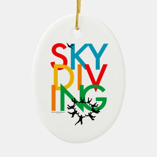 Skydiving Keramisch Ornament (Voorkant)