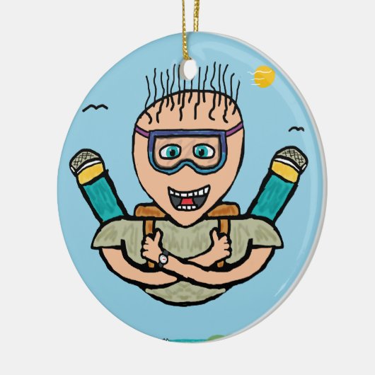 Skydiving Keramisch Ornament (Links)