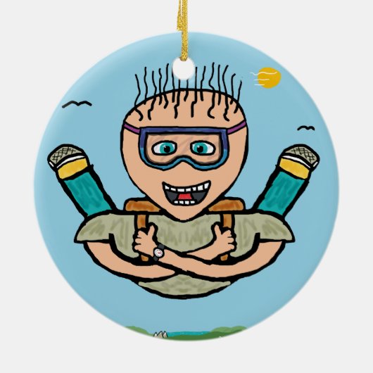 Skydiving Keramisch Ornament (Achterkant)