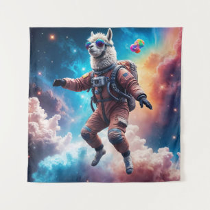 Skydiving Llama in Snoep Nebula Wandkleed