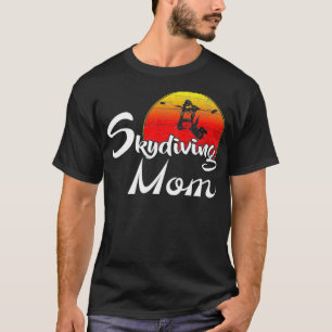 skydiving mam retro zonsondergang grappige skydiv t-shirt