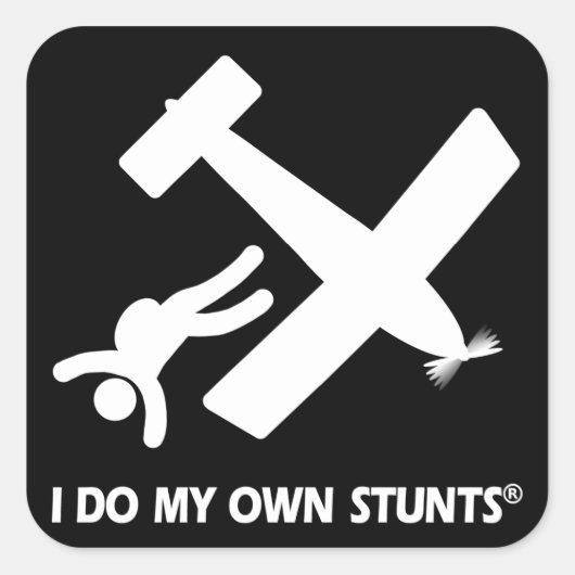 Skydiving Mijn eigen stunts Vierkante Sticker (Voorkant)