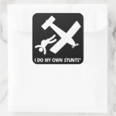 Skydiving Mijn eigen stunts Vierkante Sticker (Tas)