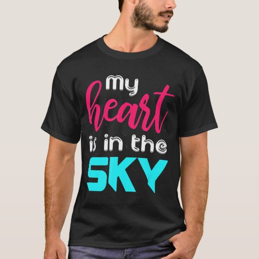 Skydiving-mijn hart is in de lucht t-shirt (Voorkant)