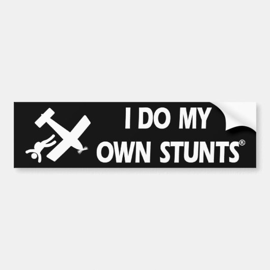 Skydiving My Ewn Stunts Bumpersticker (Voorkant)