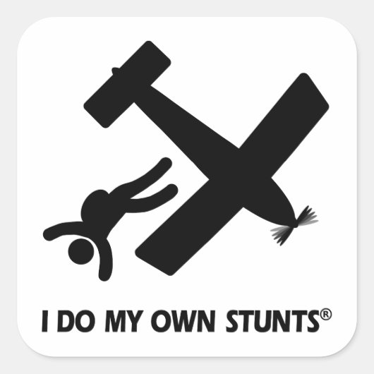Skydiving My Ewn Stunts Vierkante Sticker (Voorkant)