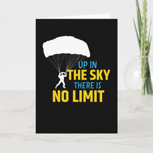 Skydiving No Limit in Sky Skydiver Parachute Kaart (Voorkant)