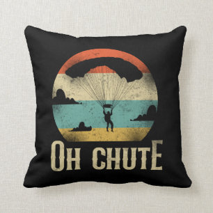 Skydiving Oh Chute Parachute Paraglide Retro Kussen