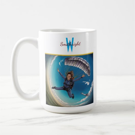 Skydiving over de wolken koffiemok (Links)