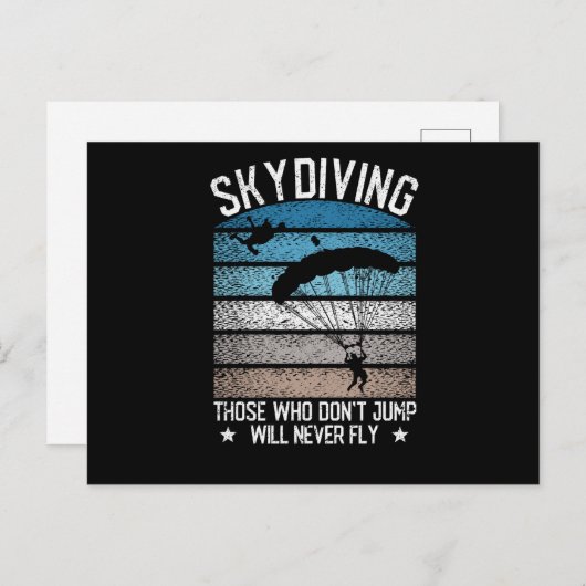 Skydiving parachute briefkaart (Voorkant / Achterkant)