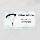 Skydiving Parachute Instructure Service Visitekaartje (Voorkant)