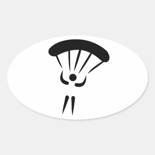 Skydiving parachute ovale sticker (Voorkant)