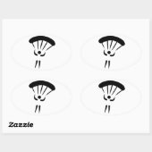 Skydiving parachute ovale sticker (Vel)