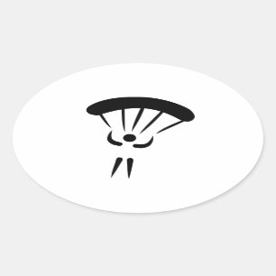 Skydiving parachute ovale sticker